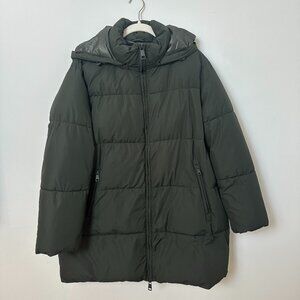 Dark Green Zara Winter Puffer Jacket - Size M